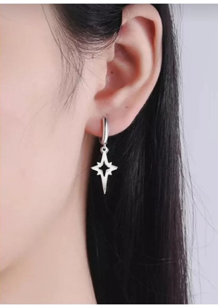 Kuzey Yıldızı Sallantılı İnce Halka Küpe fiyatları