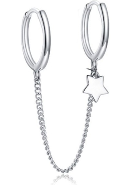 2'li Yıldız Sallantılı Kıkırdak Halka Küpe