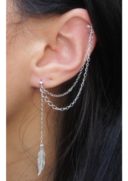 Tüy Sallantılı İkili Çelik Kıkırdak Küpe fiyatları