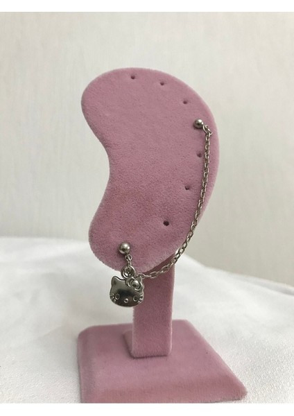 Hello Kitty Zincir Kıkırdak Küpe Gümüş Kaplama fiyatları