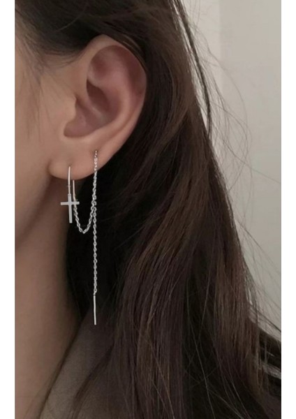 Haç Sallantılı Zincir Küpe, Kıkırdak Küpe