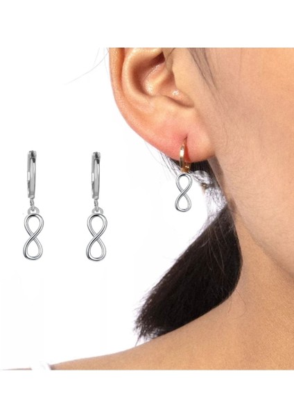 2 Adet Sonsuzluk Sallantılı Halka Küpe