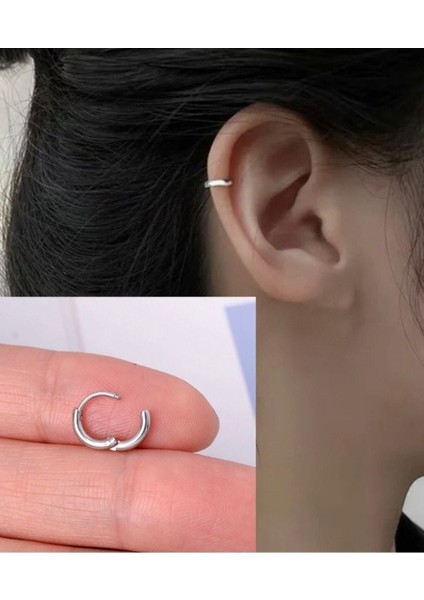 Cerrahi Çelik Gümüş Renk Tragus Helix Upper Lobe Uyumlu Piercing Küpe