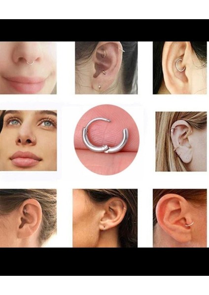 Cerrahi Çelik Gümüş Renk Tragus Helix Upper Lobe Uyumlu Piercing Küpe