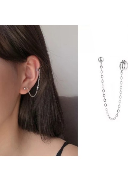 Üstten Deliksiz Zincirli Küpe fiyatları