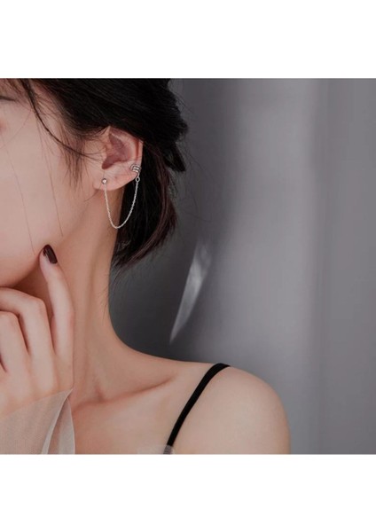 Üstten Deliksiz Zincirli Küpe fırsatları