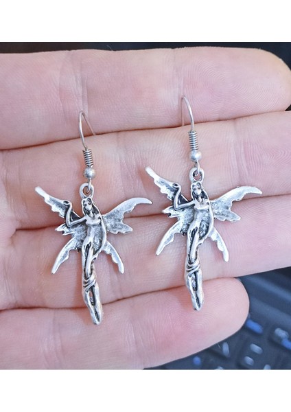 Kadın Antik Gümüş Kaplama Küpe