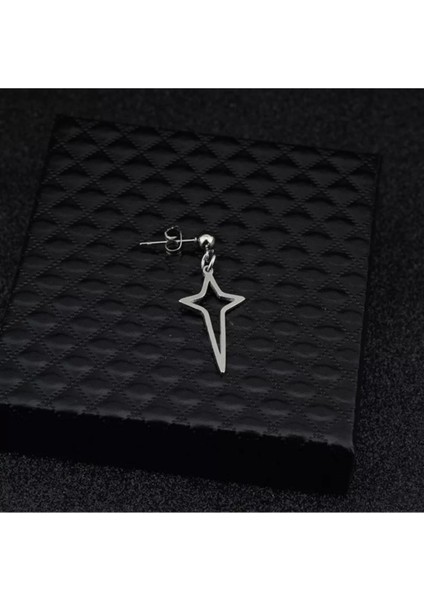 3'lü Set Punk Kuzey Yıldızı Sallantılı Çelik Küpe Seti fırsatları