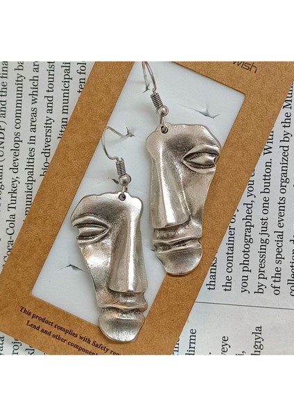 Kadın Antik Gümüş Kaplama Helenistik Yüz Küpe modelleri