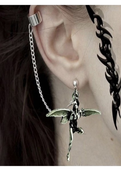 Fairy Girl Hot Muse Tragus Sıkıştırma Uzun Zincirli Küpe