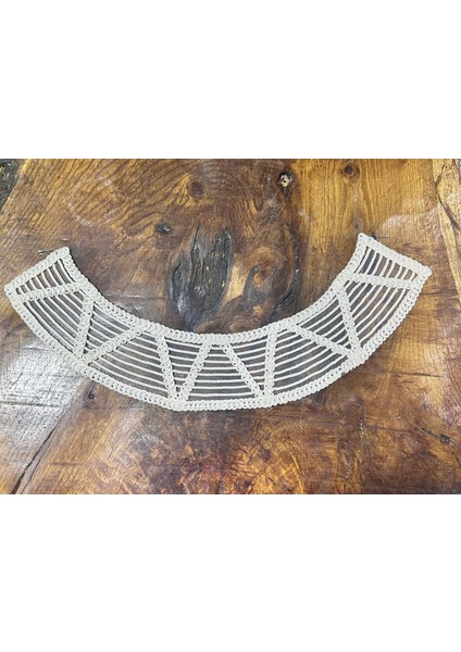 Nakış Işleme Krem Rengi Yaka Dikiş Giyim Aksesuarı 26X8 cm