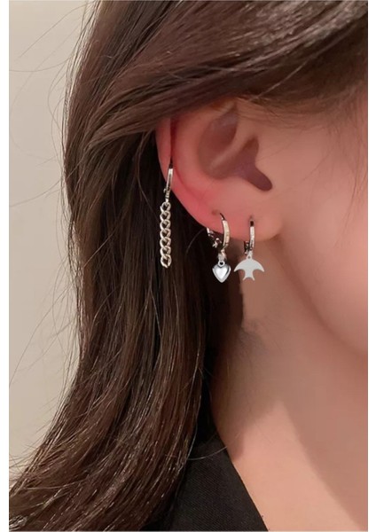 3'lü Kıkırdak Halka Set Küpe fiyatları