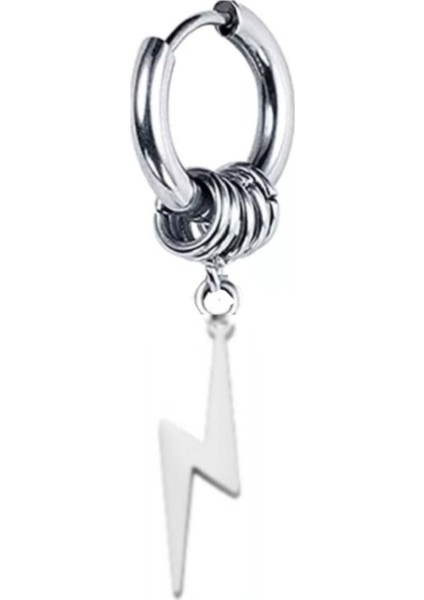 Çelik Sallantılı Şimşek Kadın Erkek Küpe