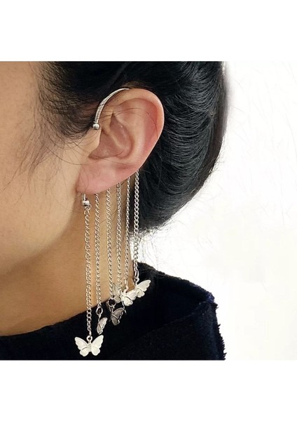 Kelebek Sallantılı Kulak Aksesuarı, Kadın Küpe