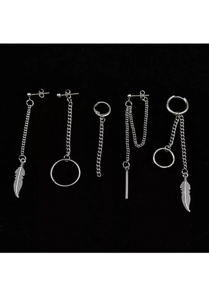 5li Set Gothic Punk Küpe Seti
