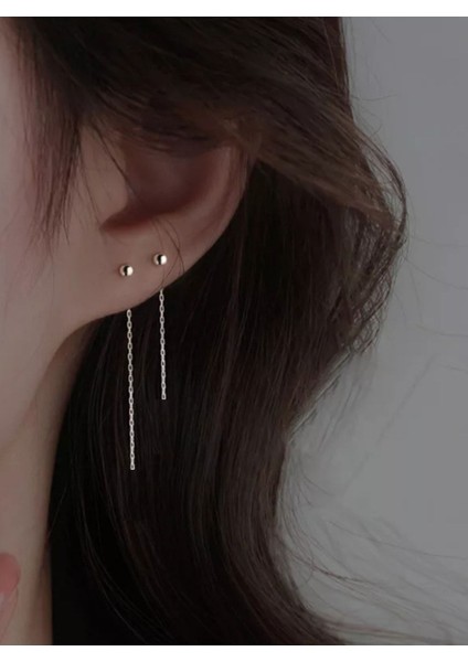 2 Adet, Cerrahi Çelik Top Küpe, Küpe Seti, Kıkırdak Küpe