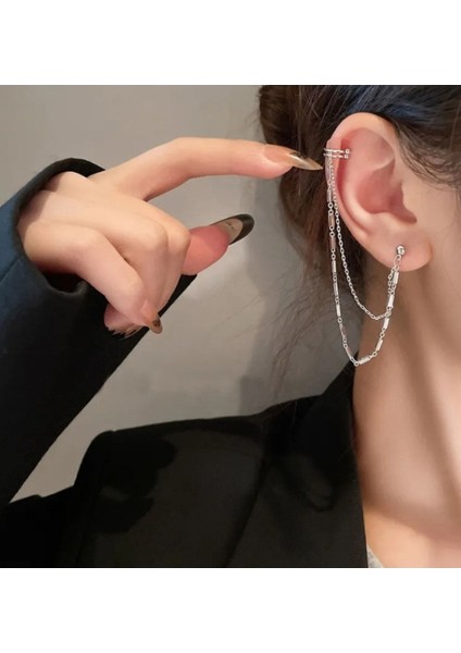 Üstten Deliksiz Zincir Kıkırdak Küpe, Kadın Küpe fiyatları