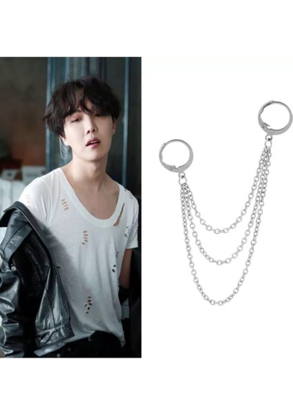 Kore Style Kıkırdak Zincir Küpe