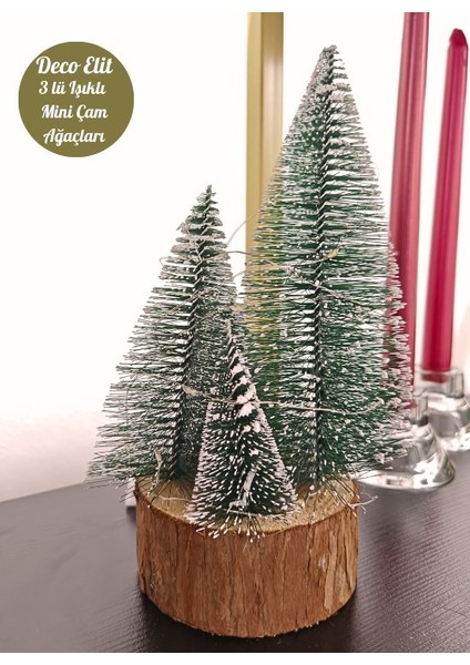 Büyük Boy LED Işıklı Nevada çam Ağaçları 4 Lü Set Büyük Meşe Kütüklü led Işıklı 22 cm Boy modelleri