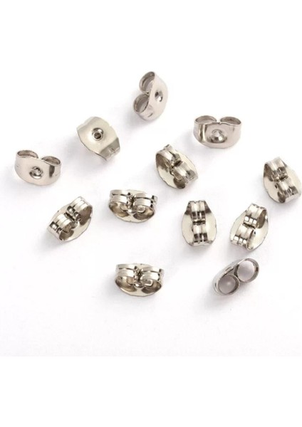 30 Adet Metal Kelebek Küpe Pistonu Küpe Tıpası Küpe Arkalığı Küpe Stoperi