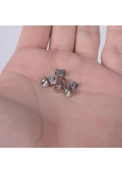 30 Adet Metal Kelebek Küpe Pistonu Küpe Tıpası Küpe Arkalığı Küpe Stoperi