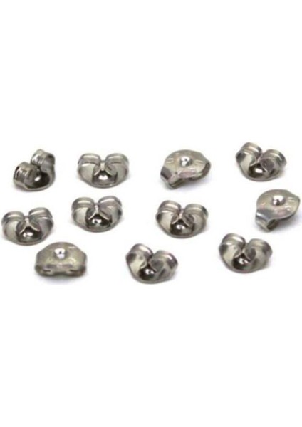 30 Adet Metal Kelebek Küpe Pistonu Küpe Tıpası Küpe Arkalığı Küpe Stoperi