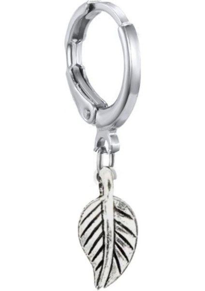 Yaprak Sallantılı İnce Halka Küpe