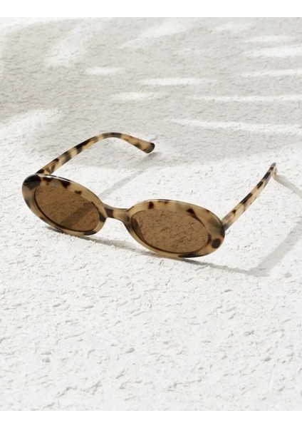 Vintage Tiery Ver2 Ince Kenarlı Oval Leopar Güneş Gözlüğü Coolandbetter