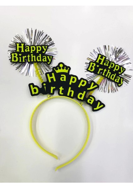 Happy Birthday Neon Renk Doğum Günü Tacı 12 Adet fiyatları