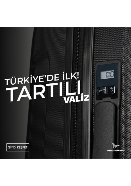 Tartılı Scadel Siyah Büyük Boy Valiz