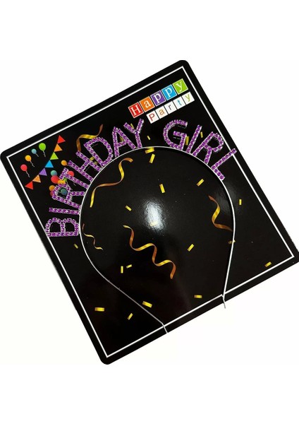 Mor Renk Kristal Taşlı Parlak Birthday Girl Yazılı Taç 16X17 cm fırsatları