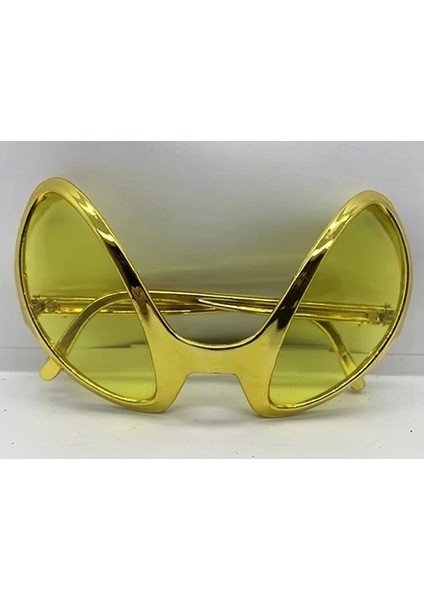 Retro Gözlük - 80 Li 90 Lı Yıllar Parti Gözlüğü Gold Renk 8 x 13 cm
