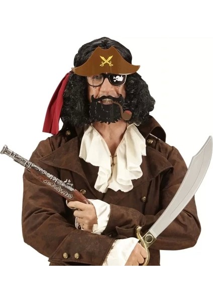 Kahve Renk Şapkalı Siyah Sakallı Lu Jack Sparrow Denizci Korsan Gözlüğü 24 x 25 cm modelleri