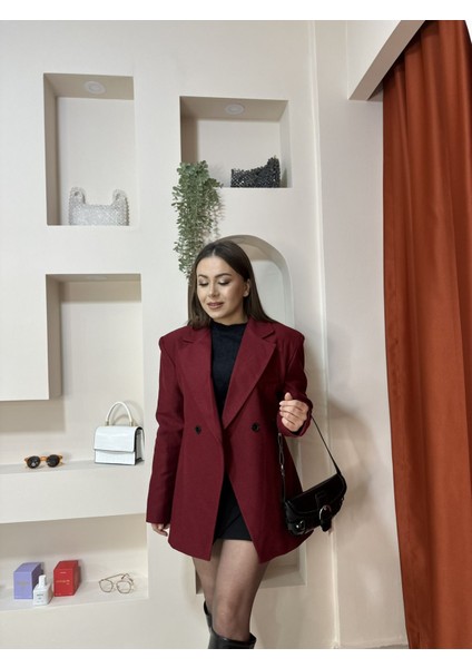 Bordo Blazer Ceket S