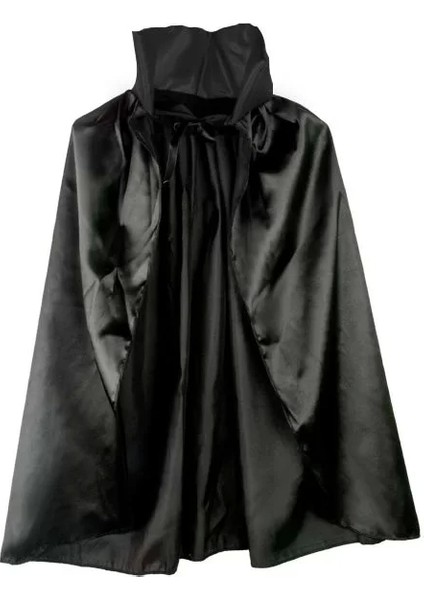 Siyah Renk Yakalı Halloween Pelerini 90 cm