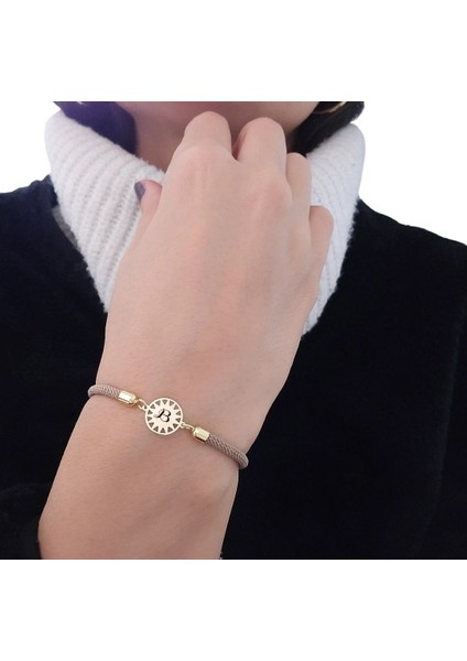 Güneş Figürlü 14 Ayar Altın Plakalı Harf Desenli Özel Bileklik fiyatları