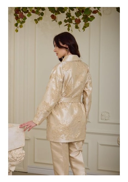Marwa By Moodbasic Jakarlı Brokar Ceket