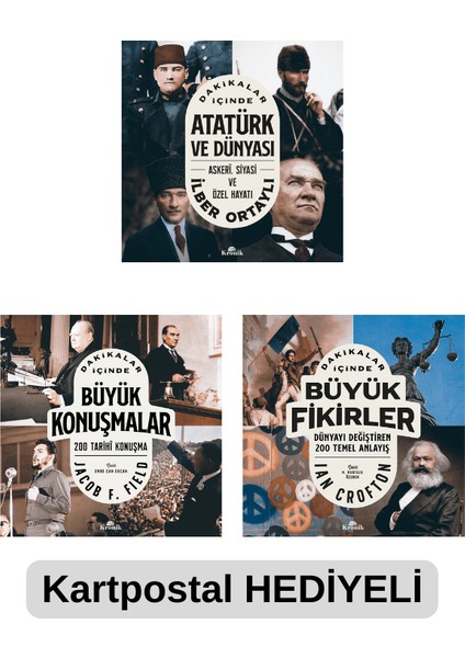 Dakikalar Içinde Atatürk ve Dünyası-Büyük Konuşmalar-Büyük Fikirler Kartpostal Hediyeli