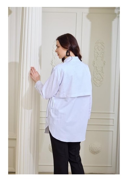 Marwa By Moodbasic Serpme Taşlı Nervürlü Gömlek modelleri