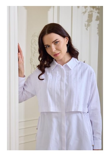 Marwa By Moodbasic Serpme Taşlı Nervürlü Gömlek indirimleri