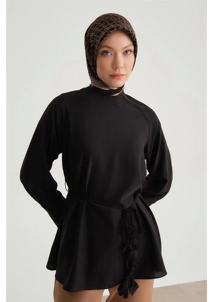 Çiçekli Bluz 24Y3500 Siyah