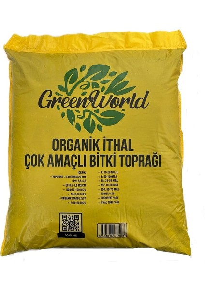 Green World 40 Litre Ithal Çok Amaçlı Bitki Toprağı Torf Cocopeat Pro Mix - Kokopit Özel Karışım Saksı Harcı fiyatları