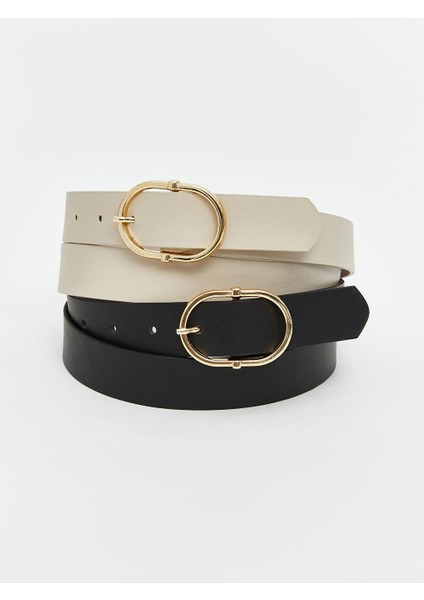 Lcw Accessorıes Deri Görünümlü Kadın Kemer 2'li