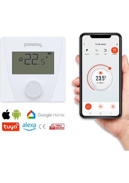 Ceres HT25 Smart Kablosuz Akıllı Tuya Oda Termostatı
