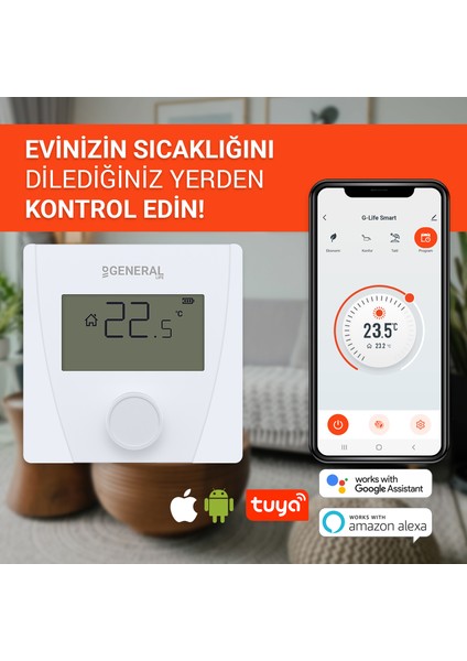 Ceres HT25 Smart Kablosuz Akıllı Tuya Oda Termostatı