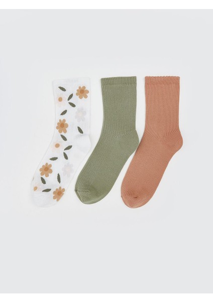Lcw Dream Çiçekli Kadın Soket Çorap 3'lü Paket