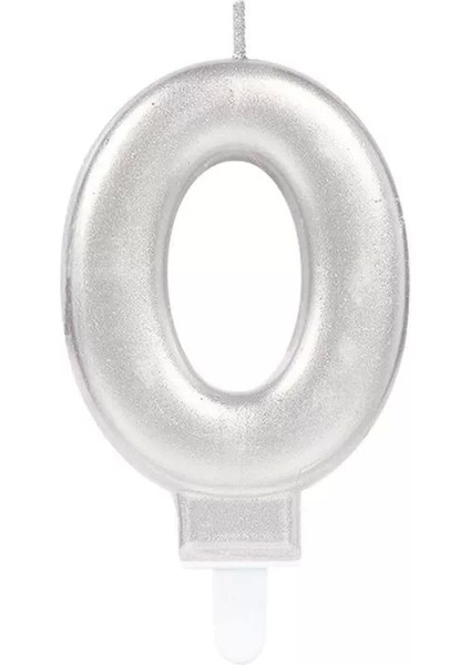 0 Rakam Mum Gümüş Renk
