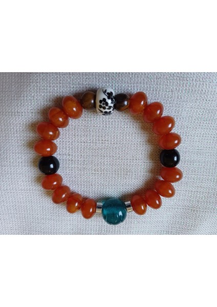 Büyük Kehribar Boncuklu Erkek Bileklik Farklı Tasarım. indirimleri