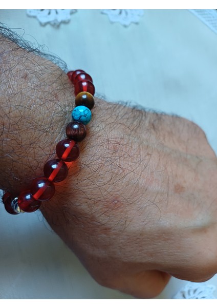 Kehribar Boncuklu Unisex Bileklik(Ateş Kehribarı Özel Dizim.) fiyatları