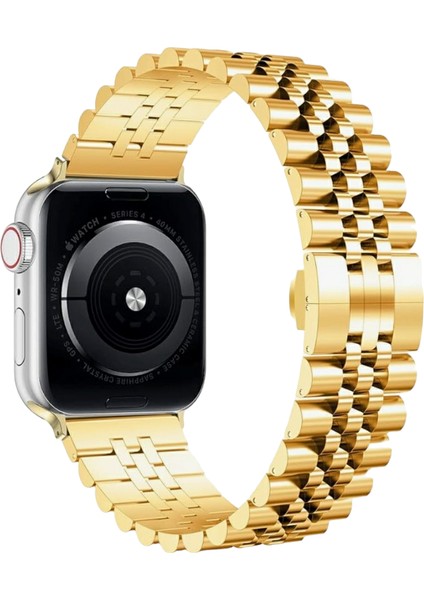 Apple Watch Rolex Stil Paslanmaz Çelik Kordon ( Seri 10 - 46 mm Uyumlu) Gold fiyatları